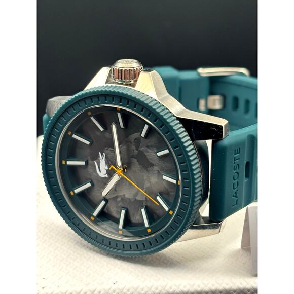 Lacoste Highkey 2011358 Men’s Green Silicone Strap Quartz Watch NIBWT - Picture 6 of 17